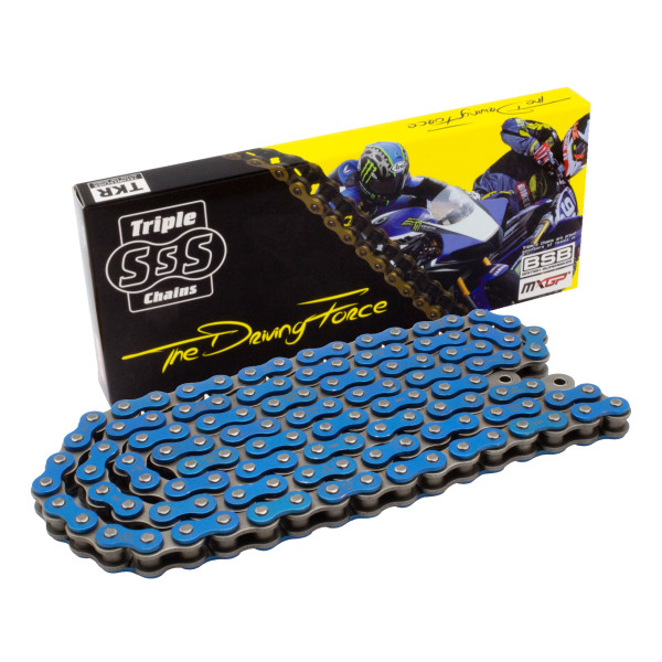 triple s Triple s heavy duty 428h-134 link drive chain - blue